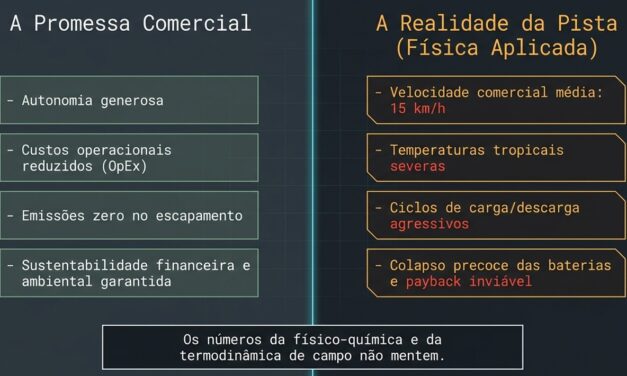 A equação que desmascara a eletrificação: vida útil matemática das baterias de ônibus urbanos e o rombo no erário público