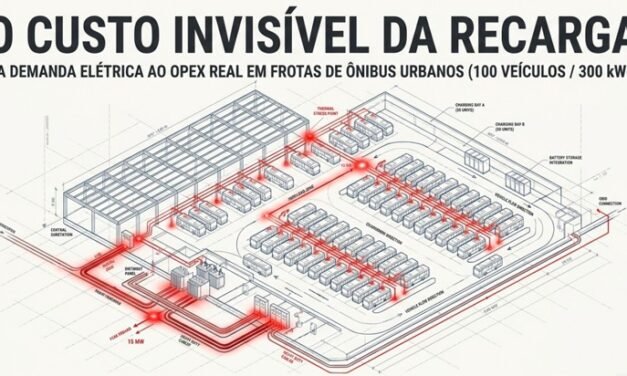 O custo invisível da recarga de baterias em frotas de ônibus urbanos