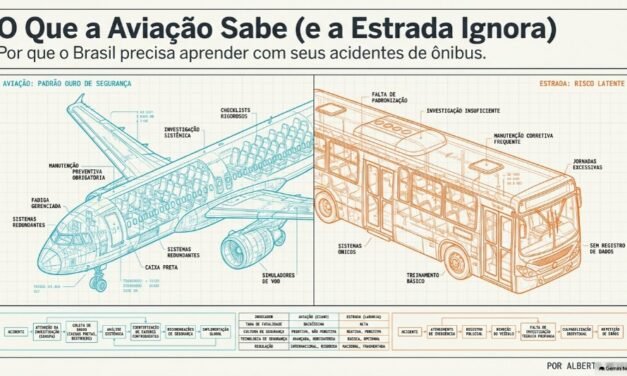 O que a aviação sabe e o transporte sobre pneus insiste em ignorar! Por que o Brasil precisa aprender com seus acidentes de ônibus